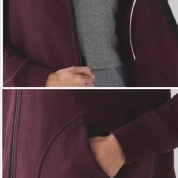 Lululemon | Burgundy Pleat To Street Bomber Jacket Weathered | Size 4 - Picture 5 of 9